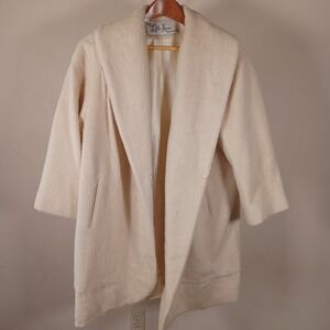 Lilli Ann Vintage Mohair Open Front Swing Coat Mid Century 1960s Luxury Designer